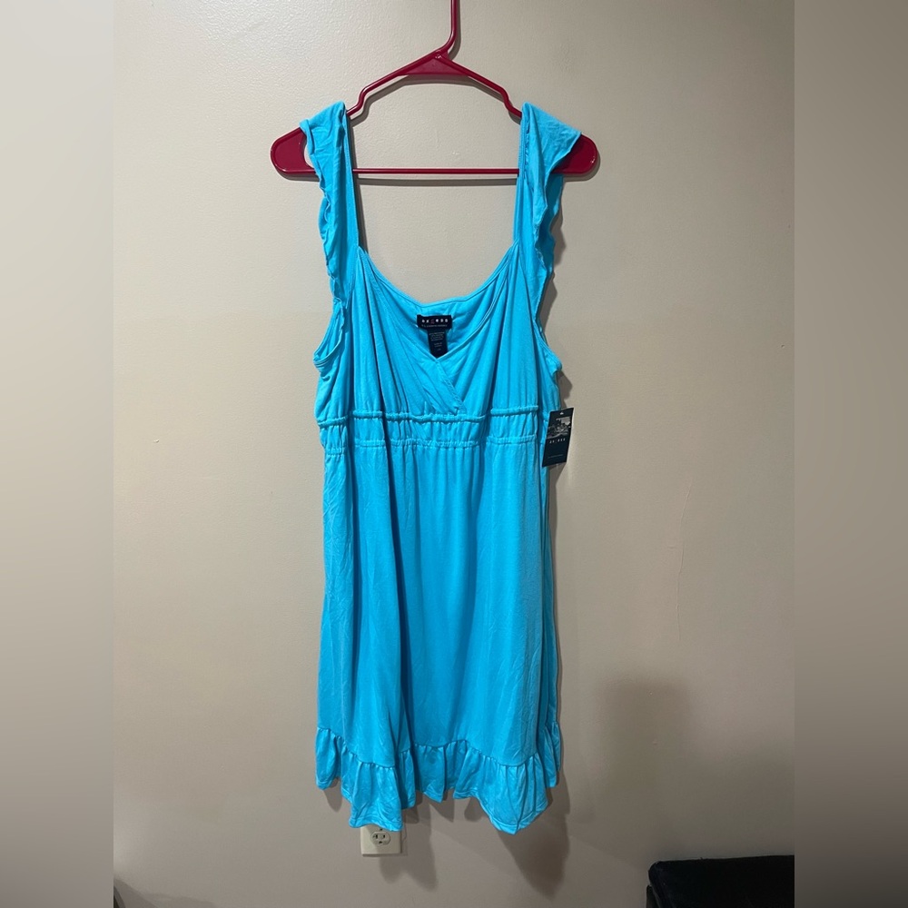 Axcess Vibrant Blue Ruffled Midi Dress